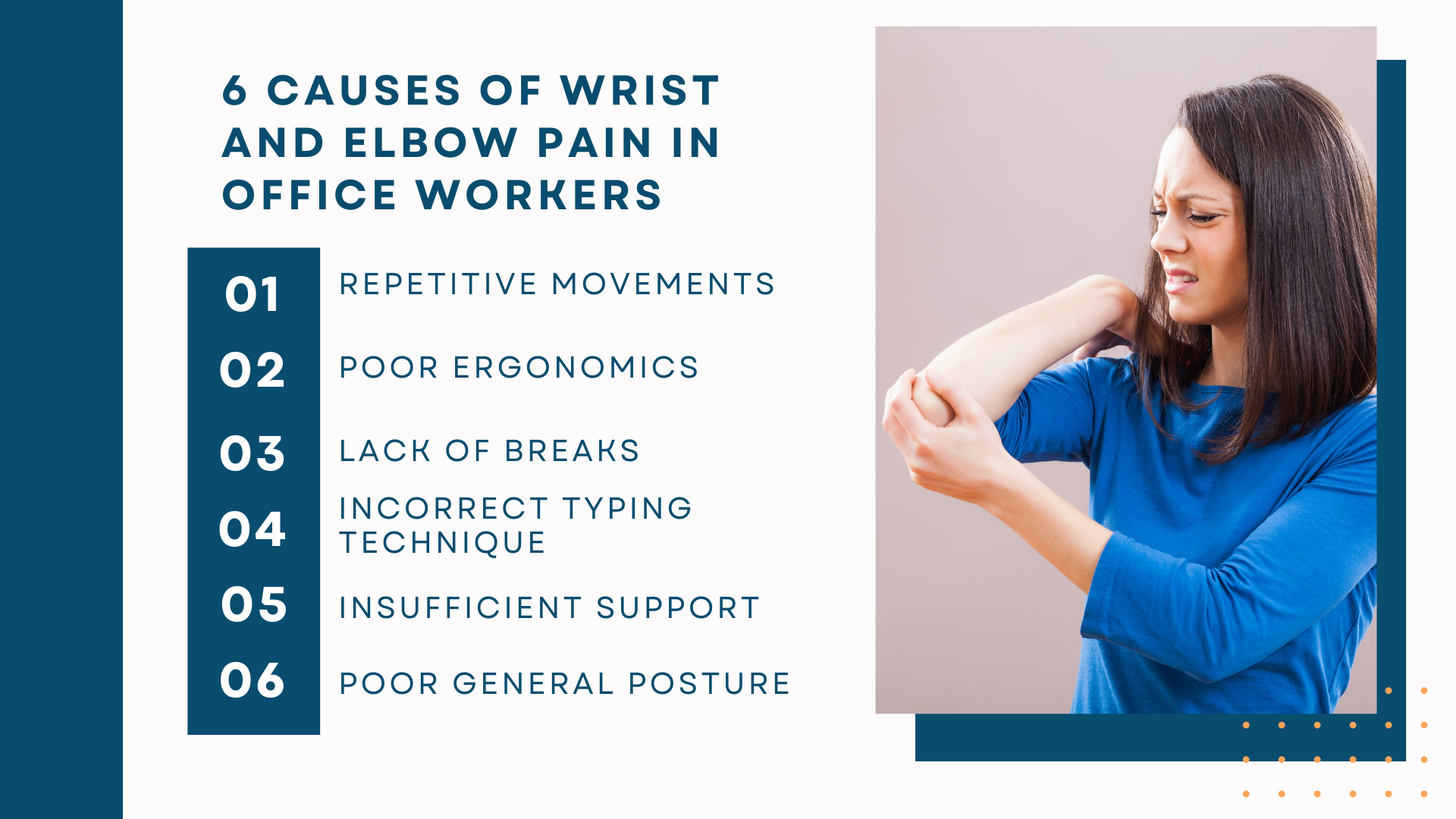 6 causes of wrist and elbow pain in office workers