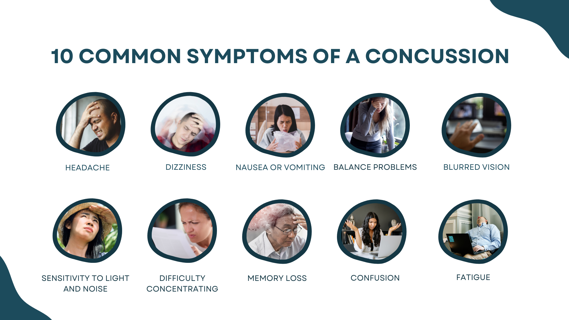 10 common symptoms of a concussion