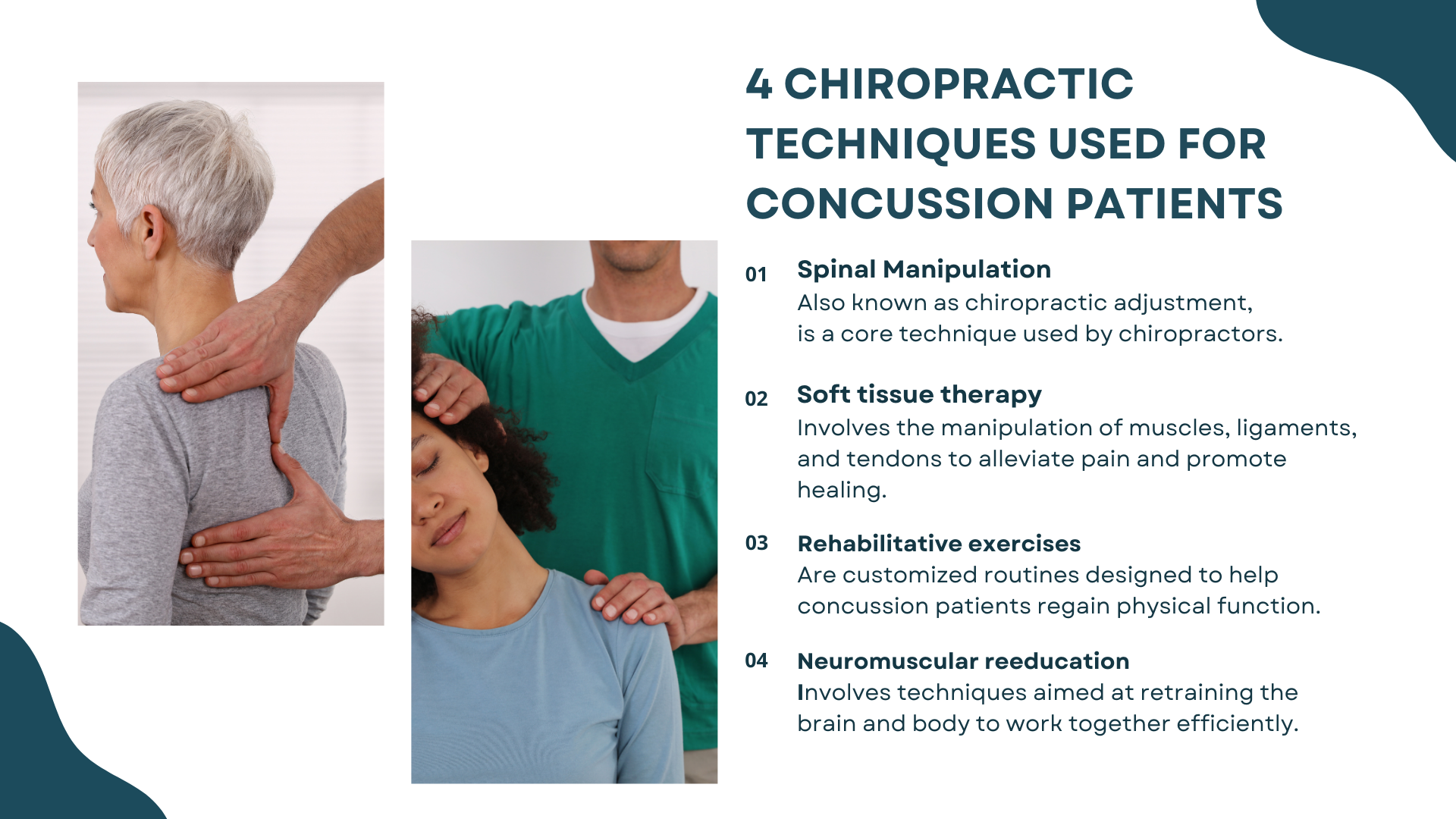 4 Chiropractic Techniques Used for Concussion Patients