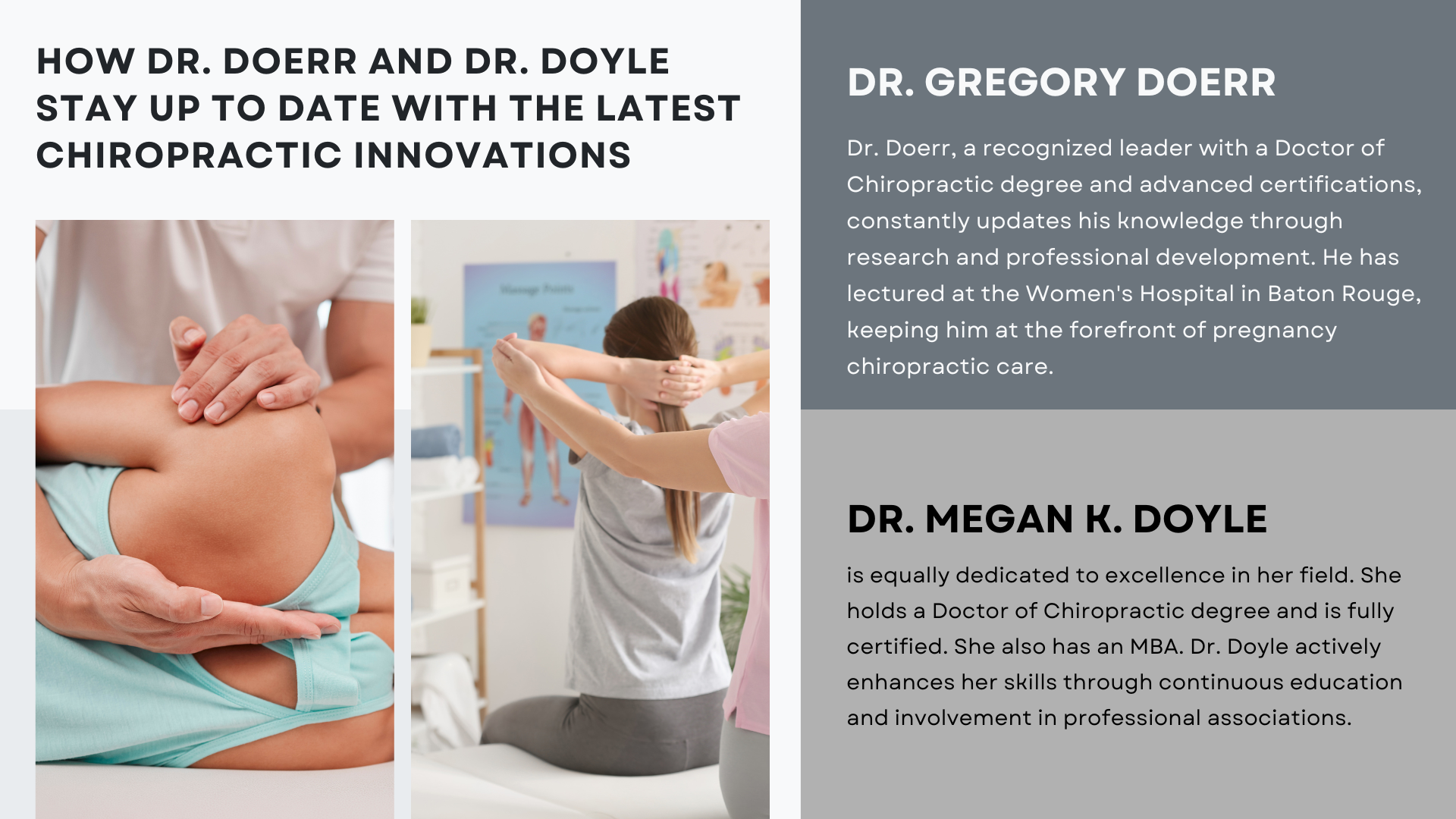 how dr. doerr and dr. doyle stay up to date with the latest chiropractic innovations