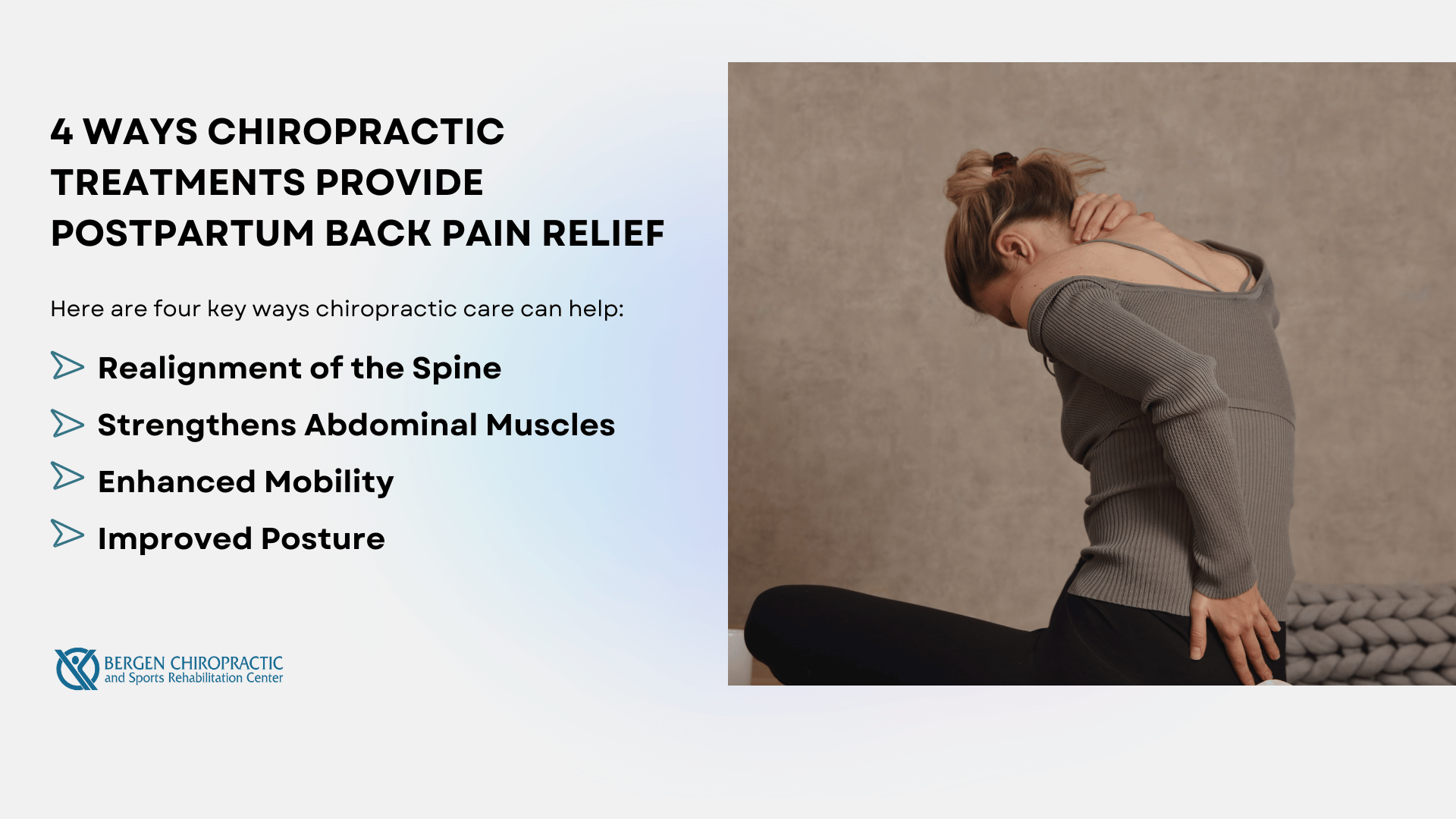 4 ways chiropractic treatments provide postpartum back pain relief