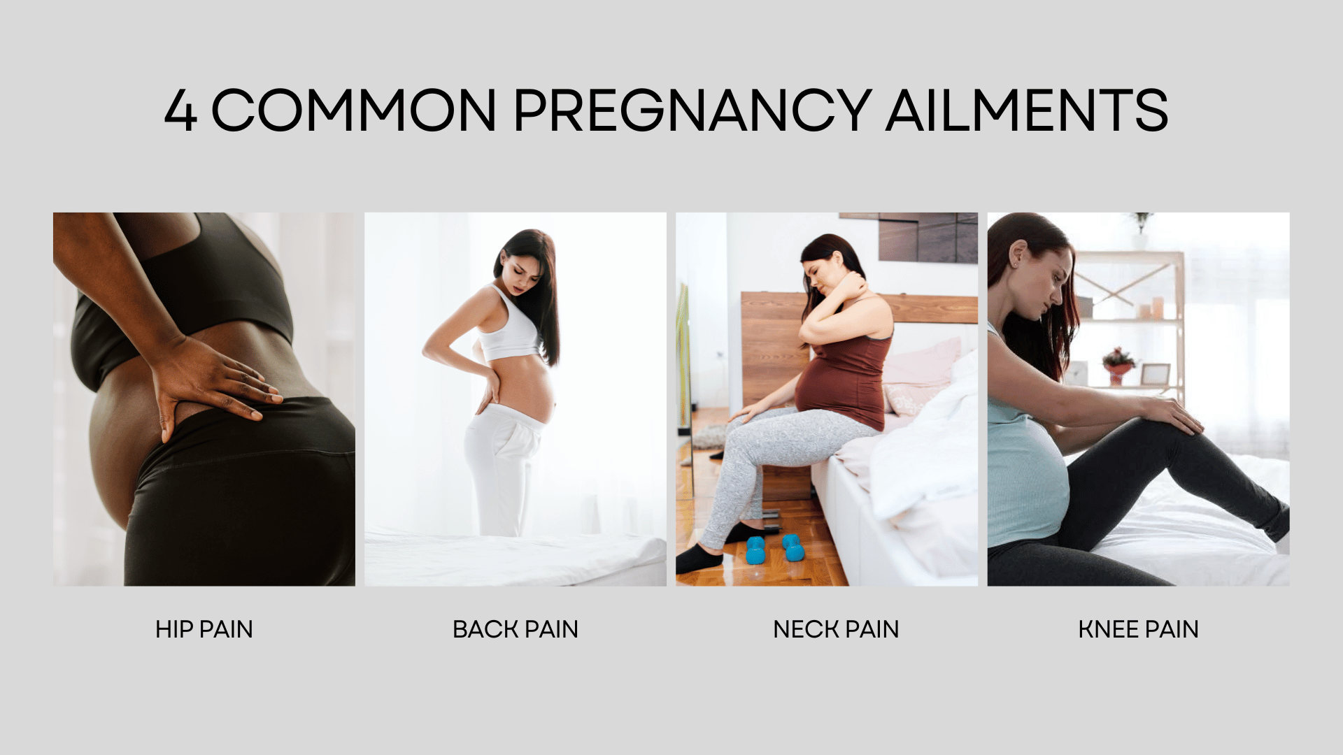 This is an infographic depicting the 4 most common pregnancy ailments