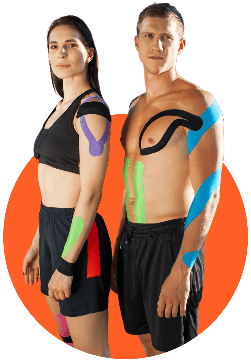 couple-athlete-in-tape couple athlete in tape