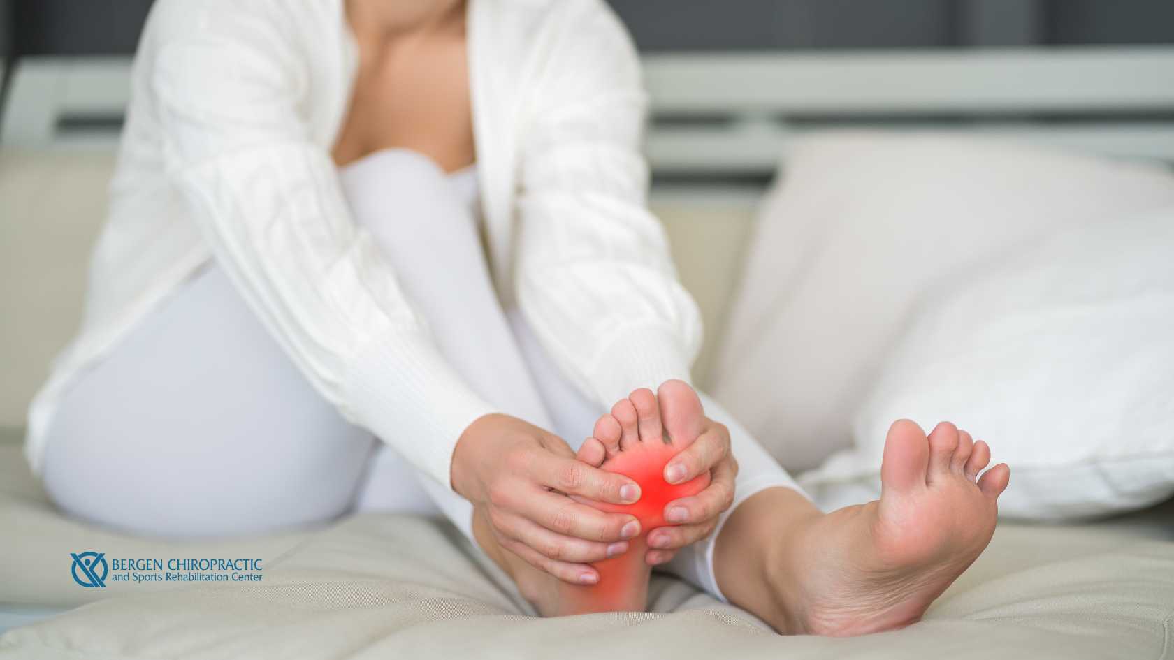 Woman experiencing foot pain